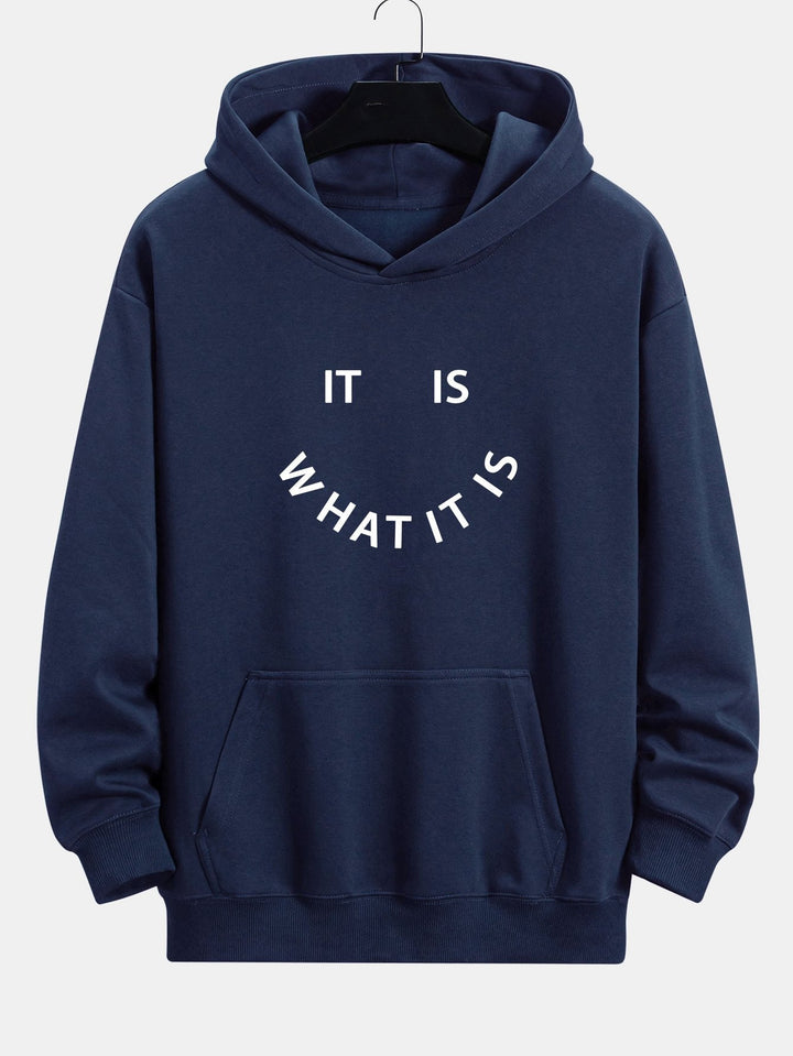 Het Is Wat Het Is Print Relax Fit Hoodie
