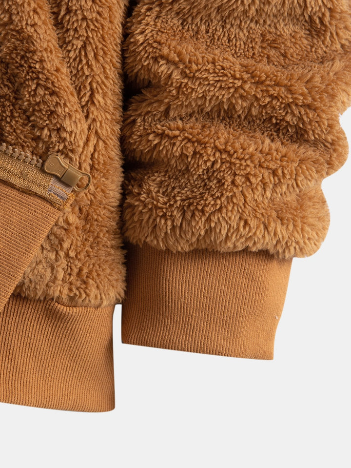 Basic Teddy Zip Up Hoodie