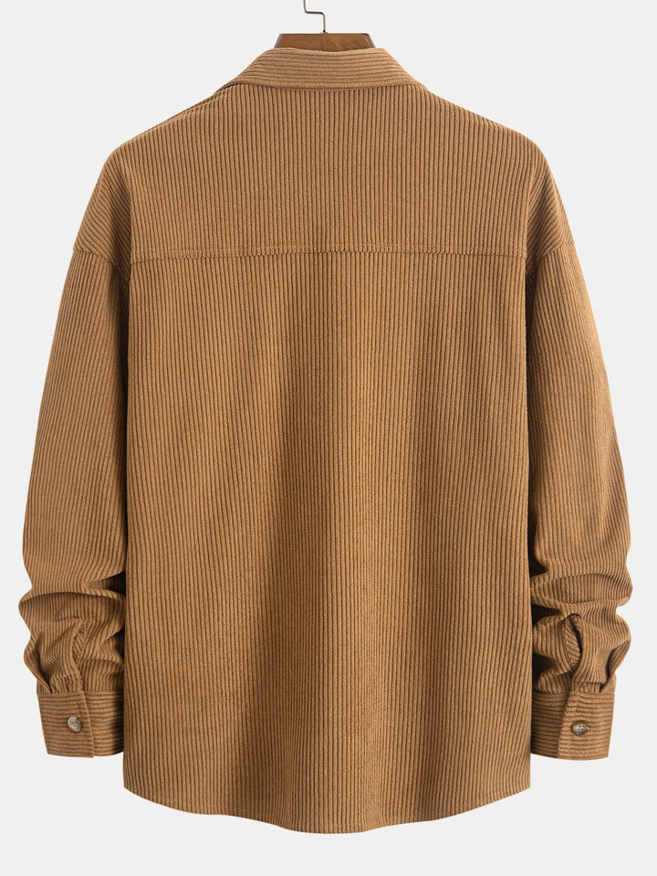 Relax Fit Corduroy Ruit Patchwork Shirt