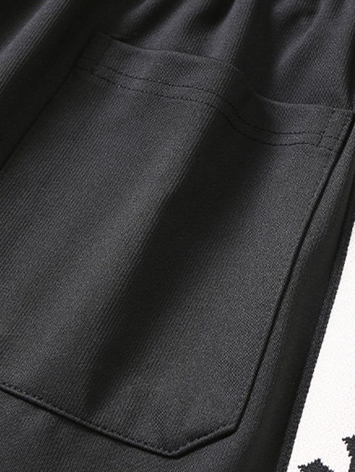 Relax Fit Cross Side Stripe Straight Leg Broek