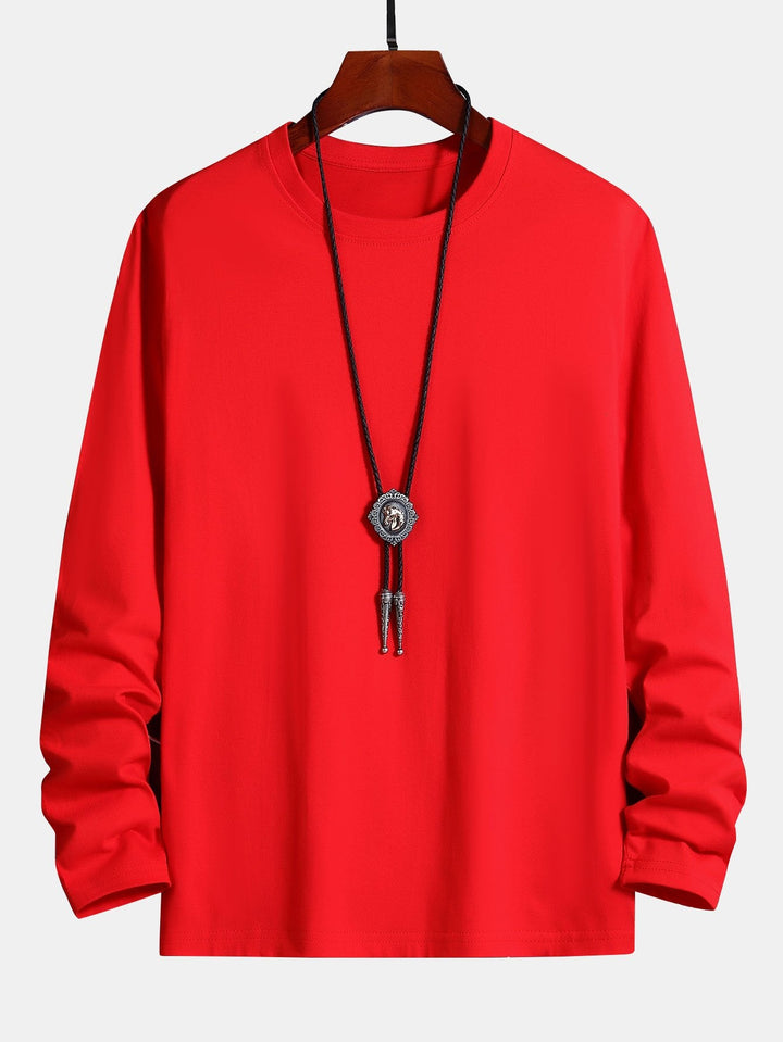 Basis Lange Mouwen Katoenen T-Shirt