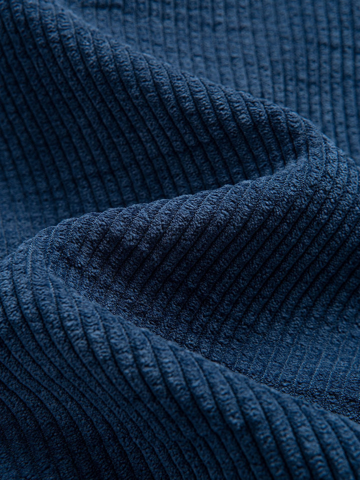 Fleece Gevoerde Corduroy Hoodie Overshirt