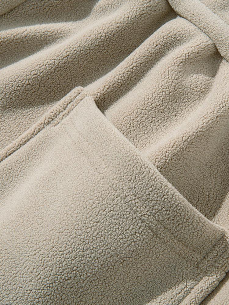 Polar Fleece Loose Fit Rechte Pijpen Broek