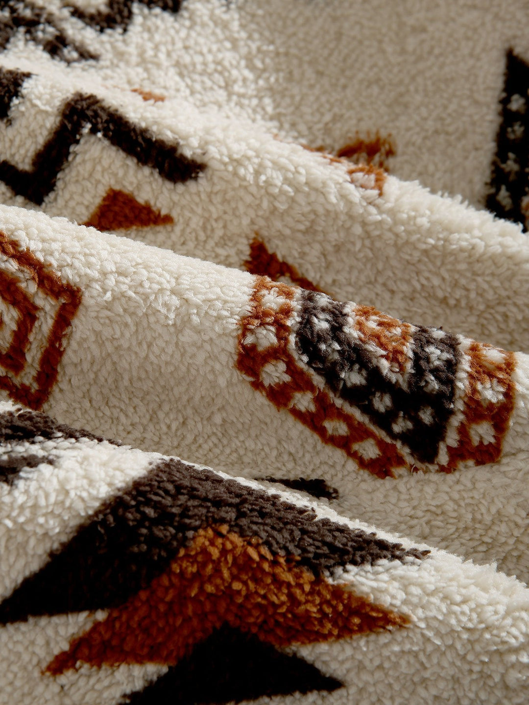 Quarter Zip Aztec Print Teddy Sweatshirt