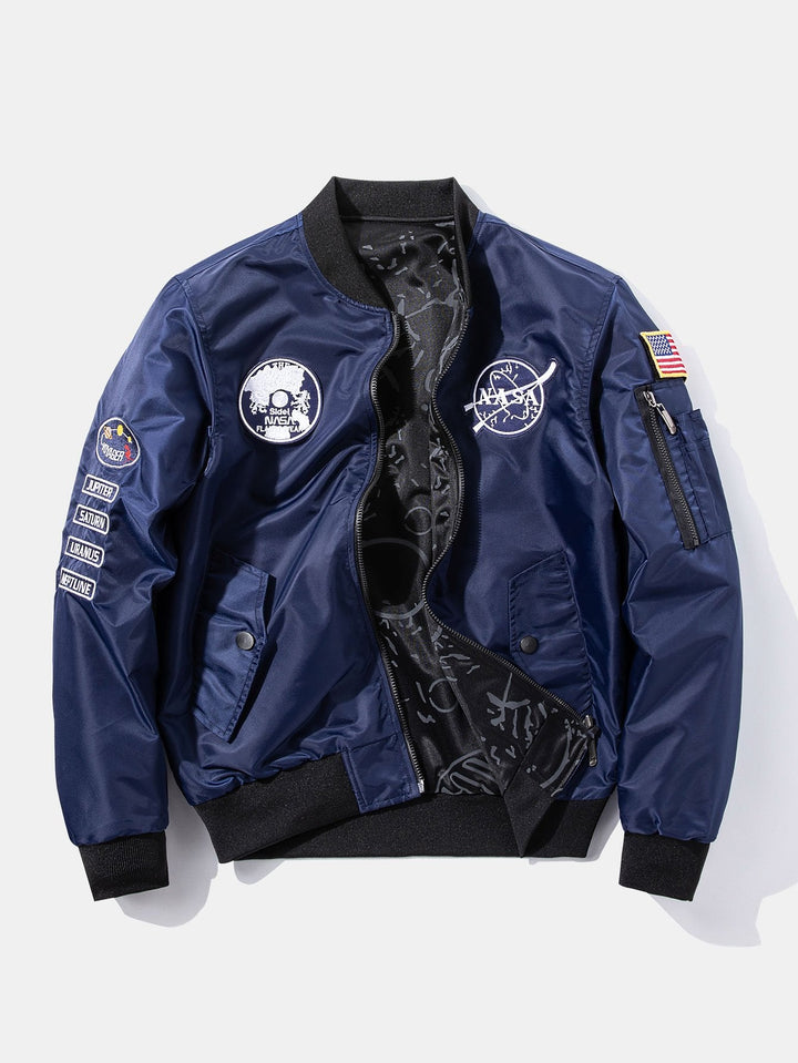 Reversible NASA Geborduurde Patch Bomberjack