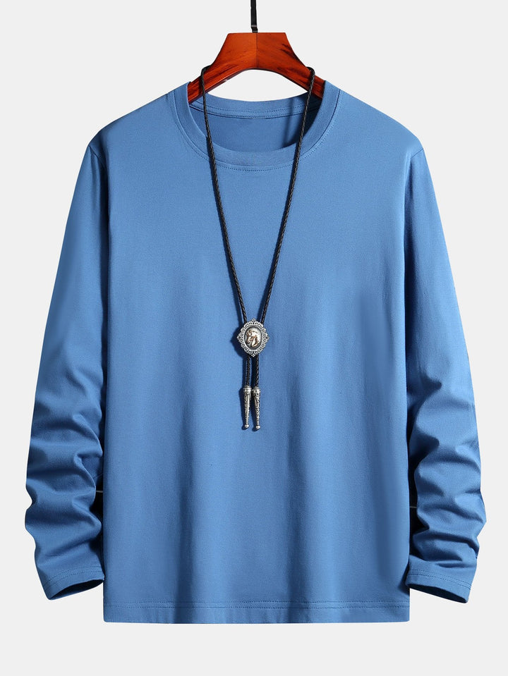 Basis Lange Mouwen Katoenen T-Shirt