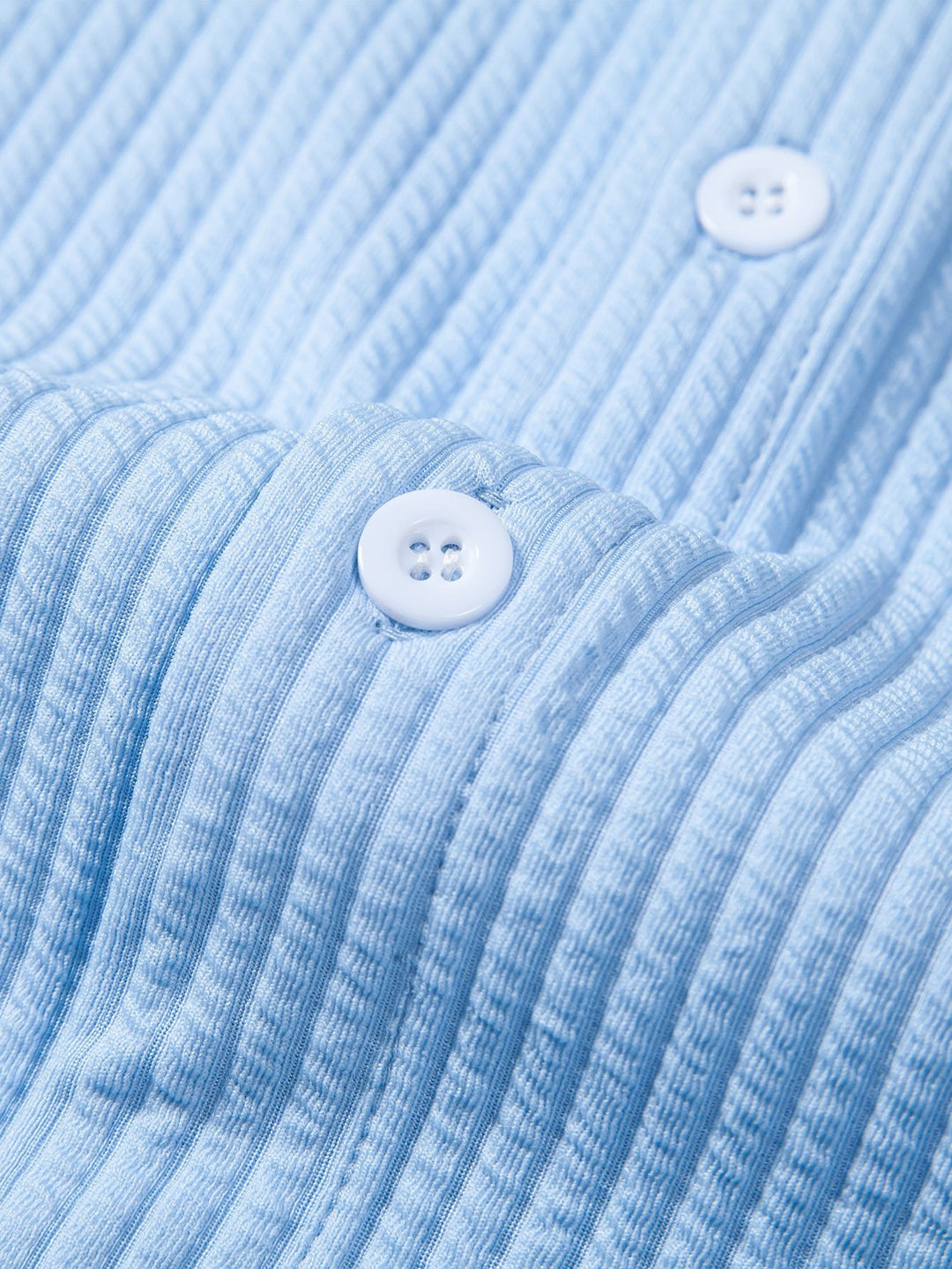 Langemouw Muscle Fit Geribbelde Staande Kraag Shirt