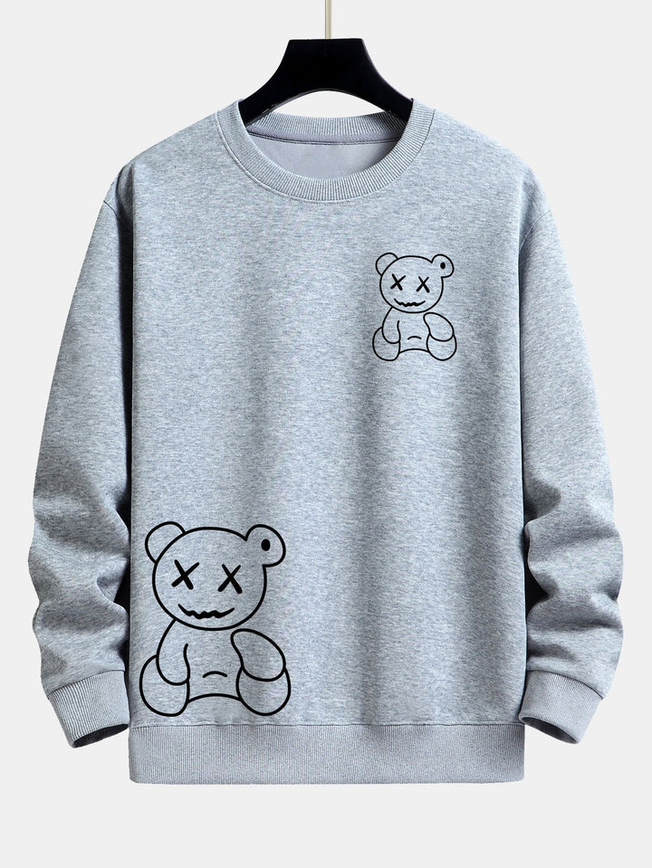 Lijnvormige Berenprint Relax Fit Sweatshirt