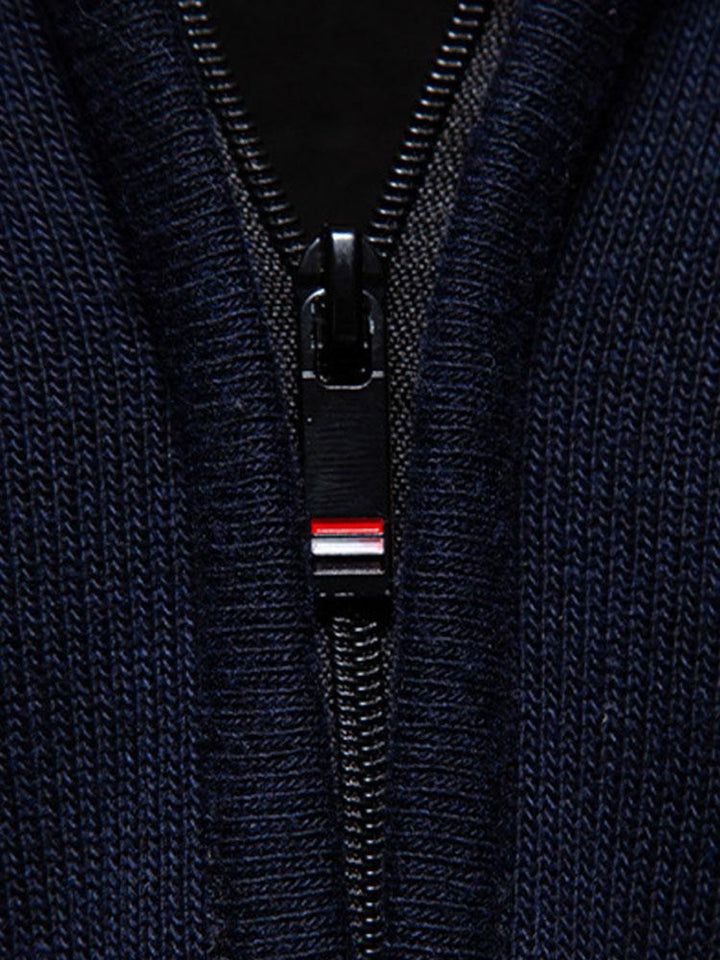 Relax Fit Zip Up Neck Sweater