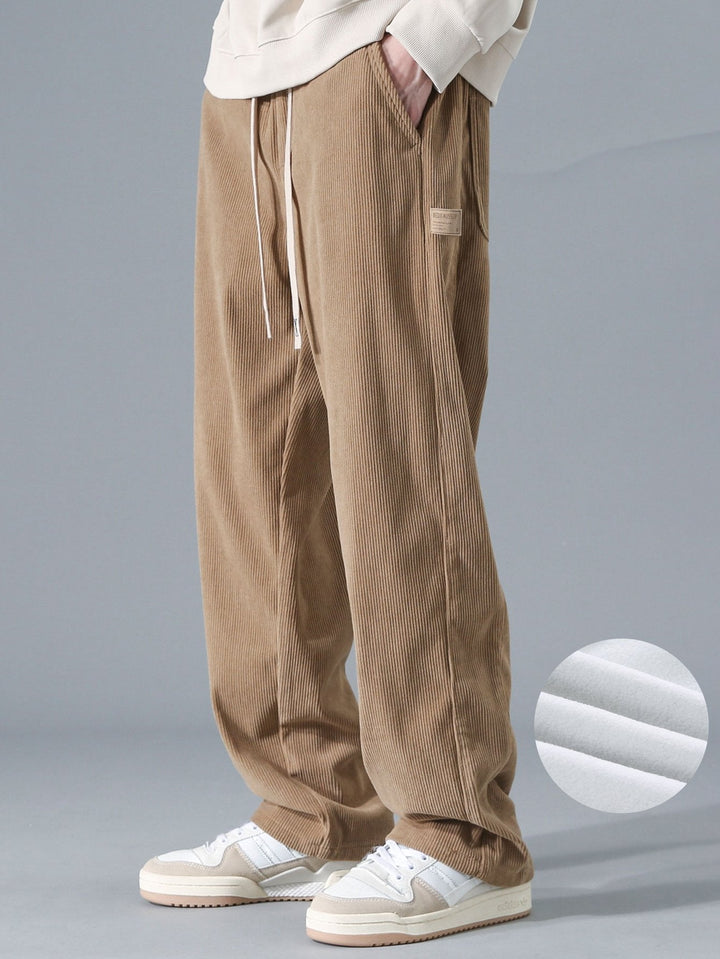 Polar Fleece Lined Straight Corduroy Pants