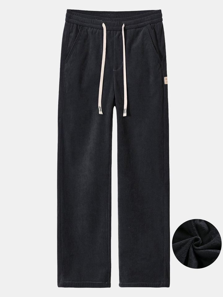 Polar Fleece Lined Straight Corduroy Pants