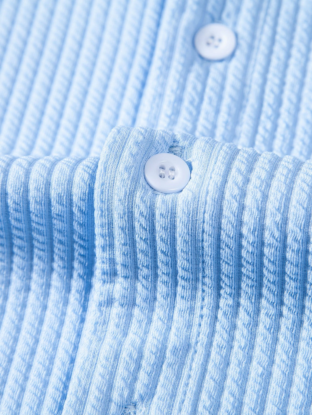 Muscle Fit Geribbelde Staande Kraag Shirt