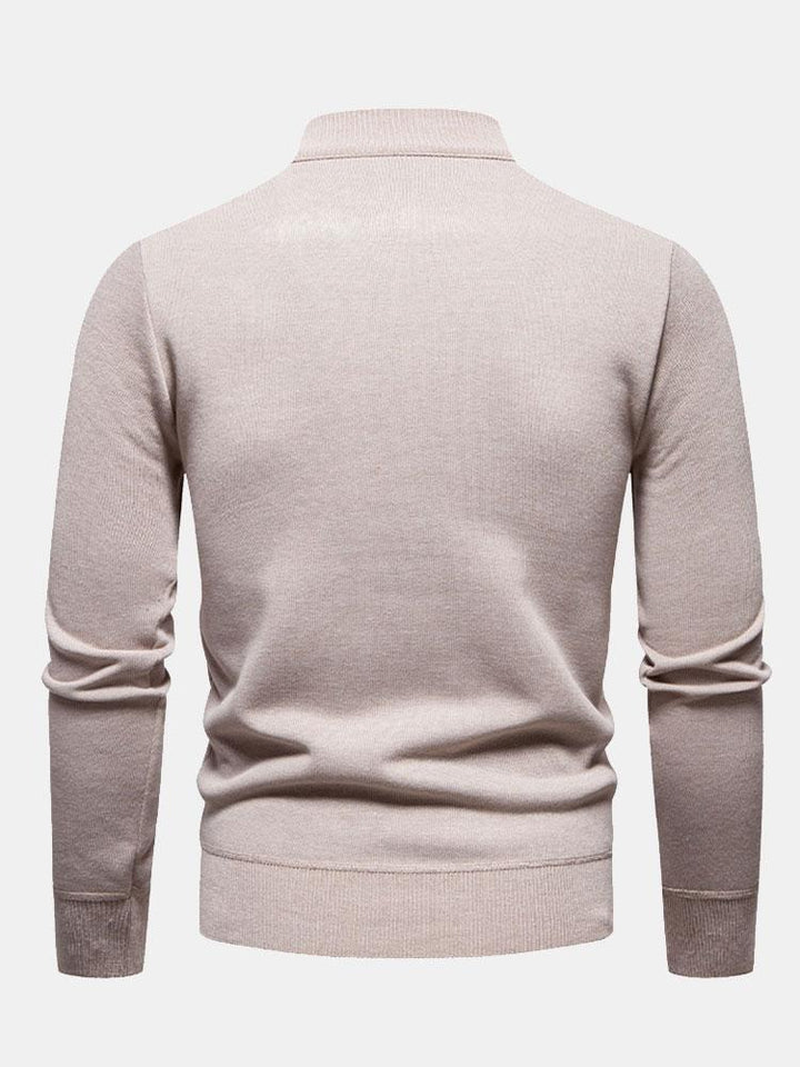 Relax Fit Zip Up Neck Sweater