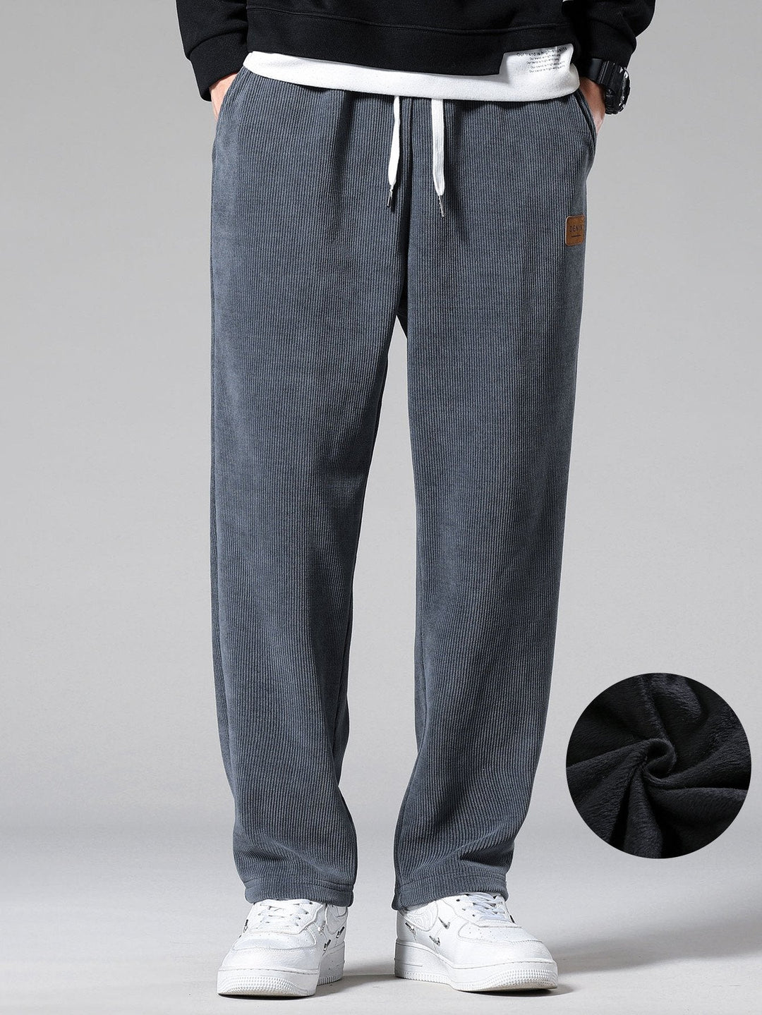 Polar Fleece Lined Straight Corduroy Pants