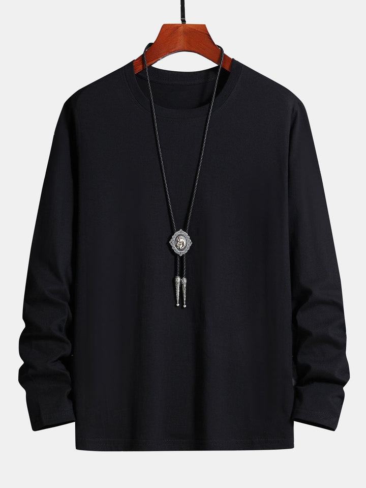 Basis Lange Mouwen Katoenen T-Shirt