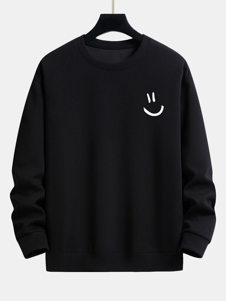 Smiley Face Print Relax Fit Sweatshirt