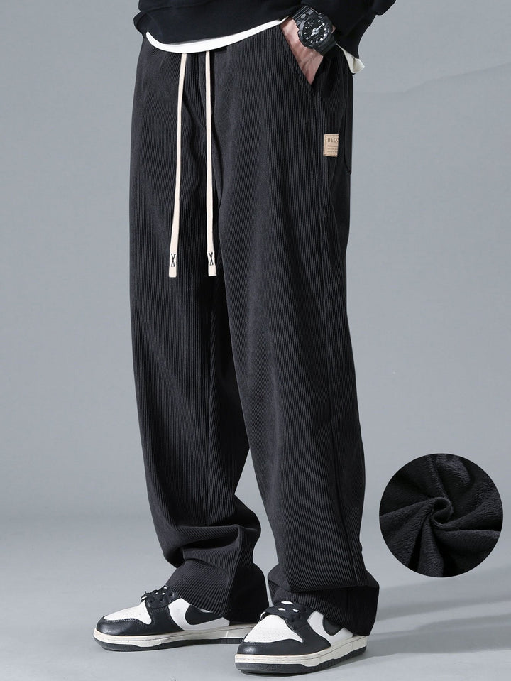 Polar Fleece Lined Straight Corduroy Pants