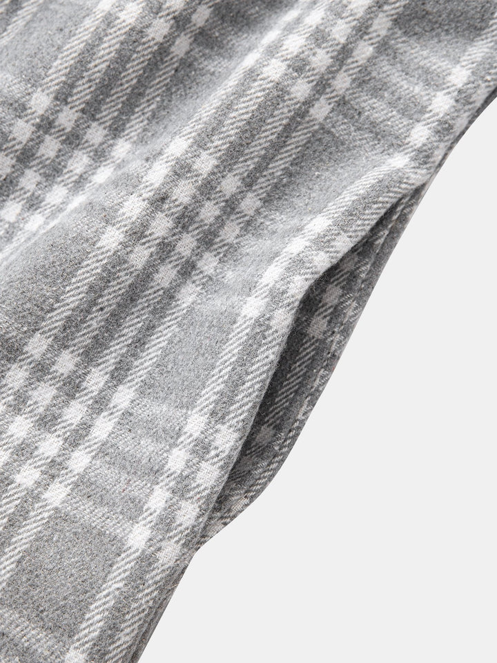 Teddy Gevoerde Flanellen Geruite Hoodie Shirt