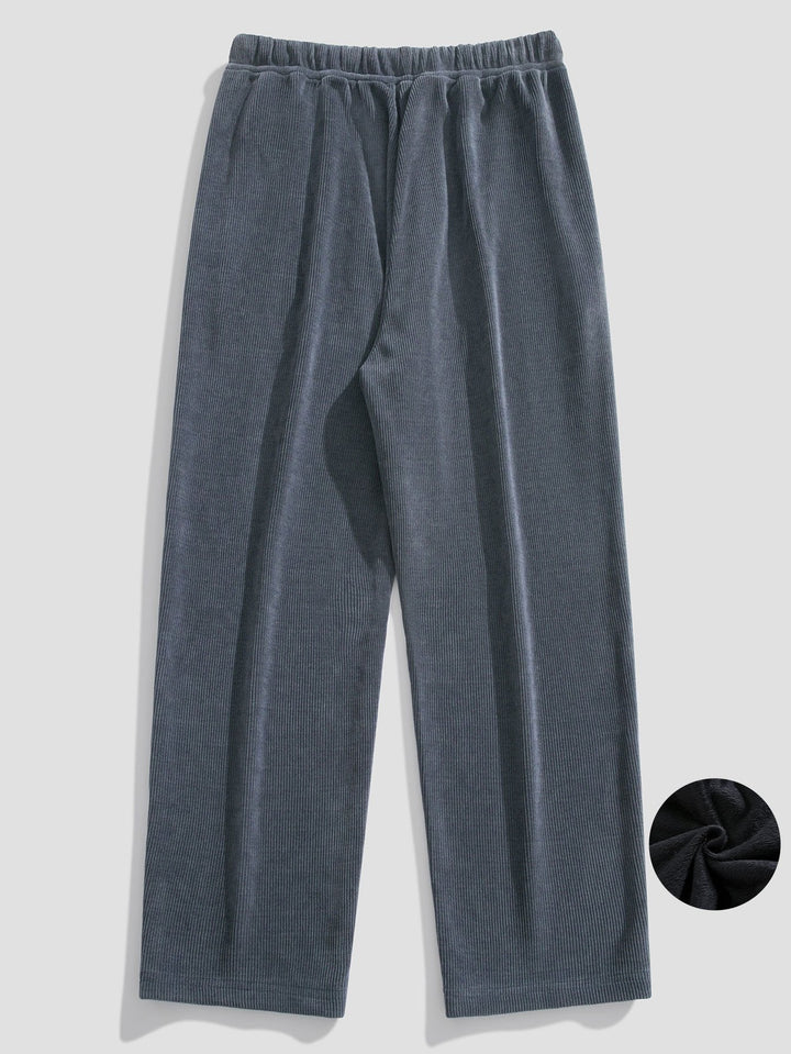 Polar Fleece Lined Straight Corduroy Pants