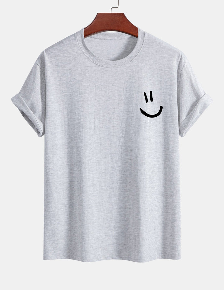 Regular Fit Smiley Face Print Katoenen T-Shirt