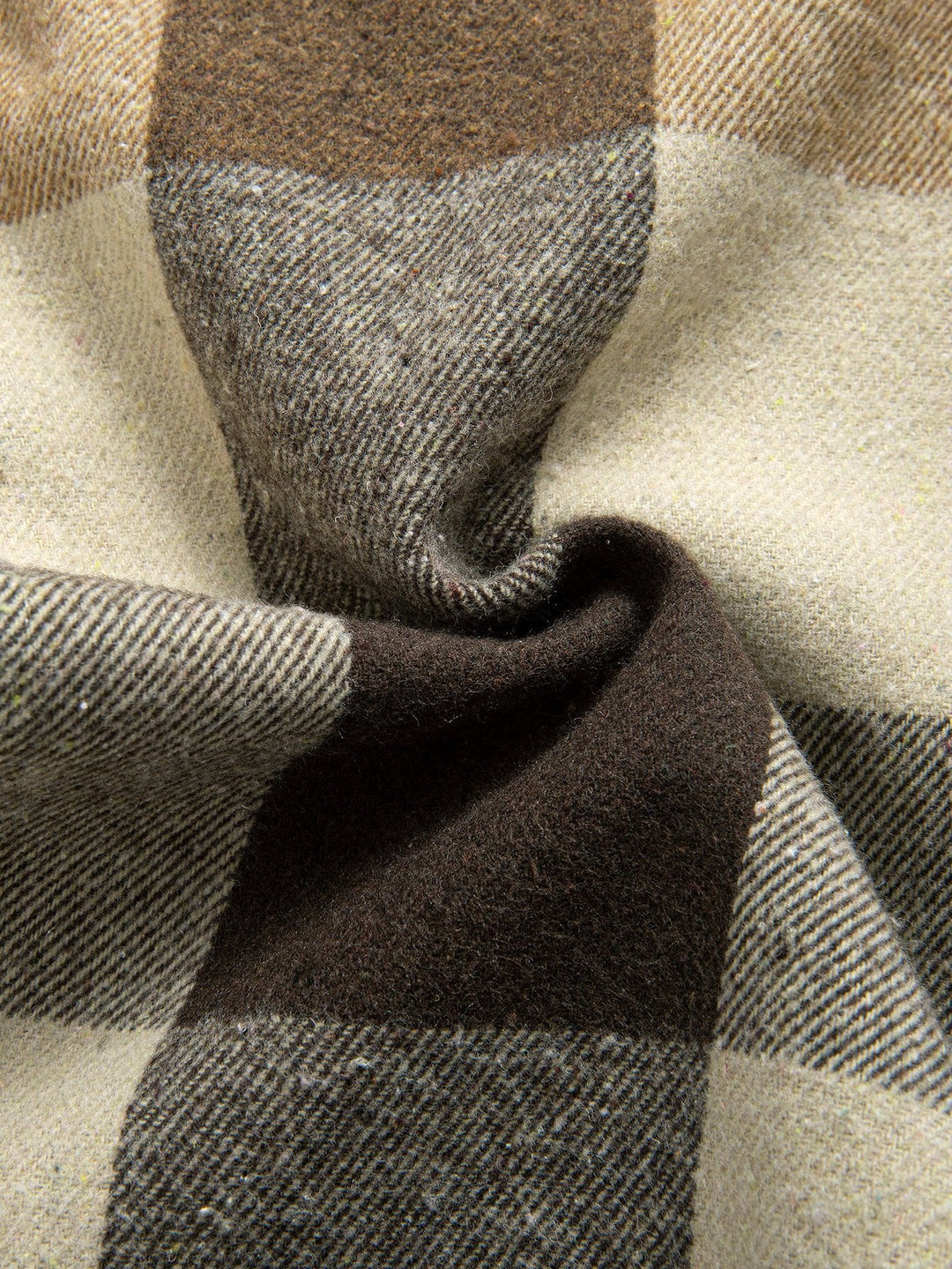 Fleece-Lined Plaid Hoodie Overshirt