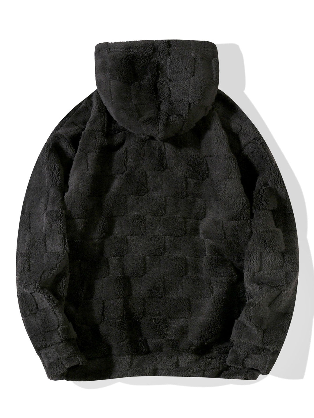 Relaxed Fit Checkerboard Teddy Hoodie