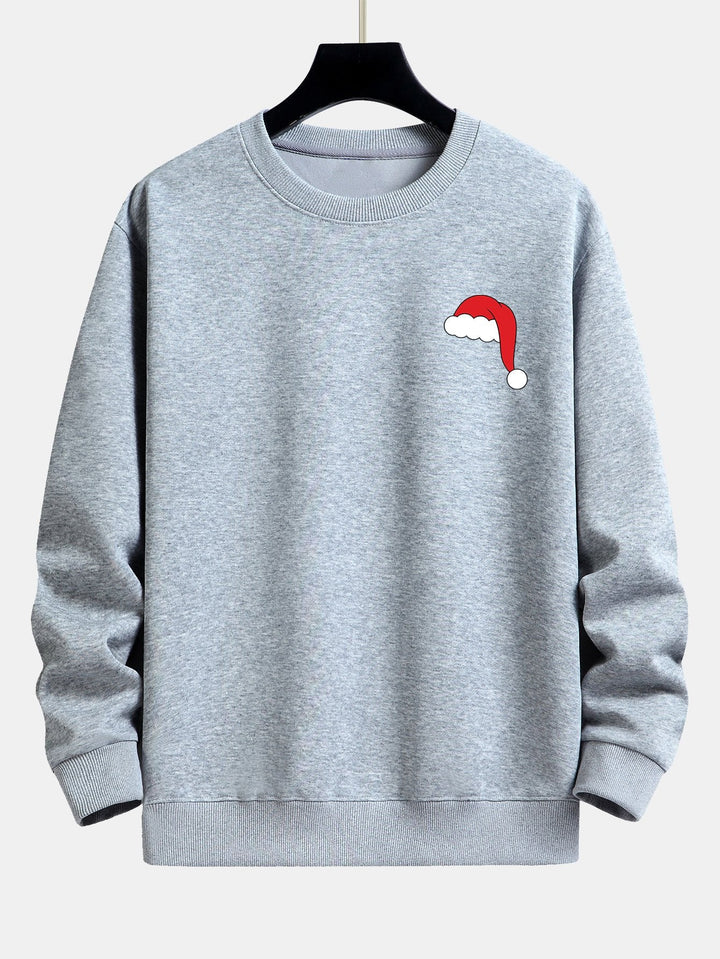 Santa Hat Print Relax Fit Sweatshirt