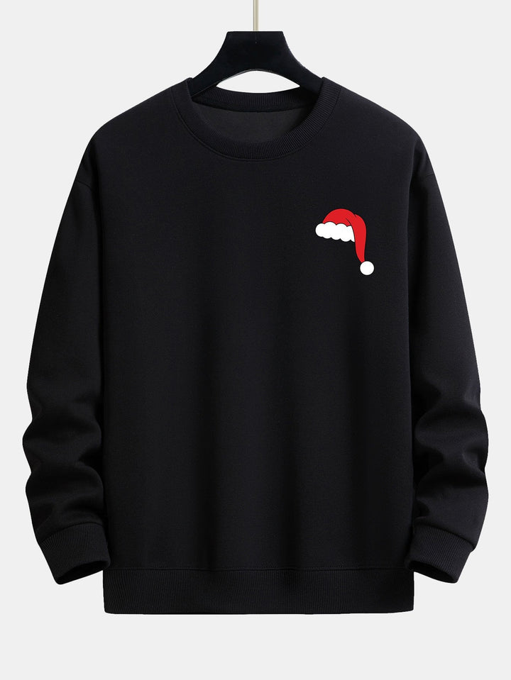 Santa Hat Print Relax Fit Sweatshirt