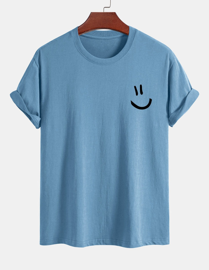 Regular Fit Smiley Face Print Katoenen T-Shirt