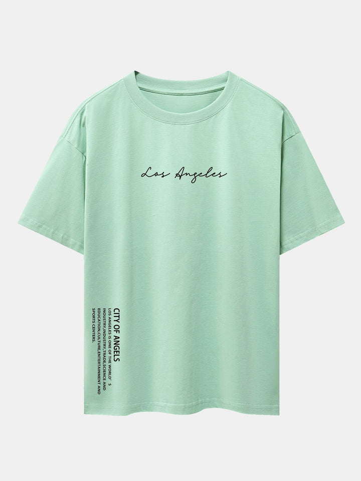 Los Angeles Print Drop Shoulder Oversize T-Shirt