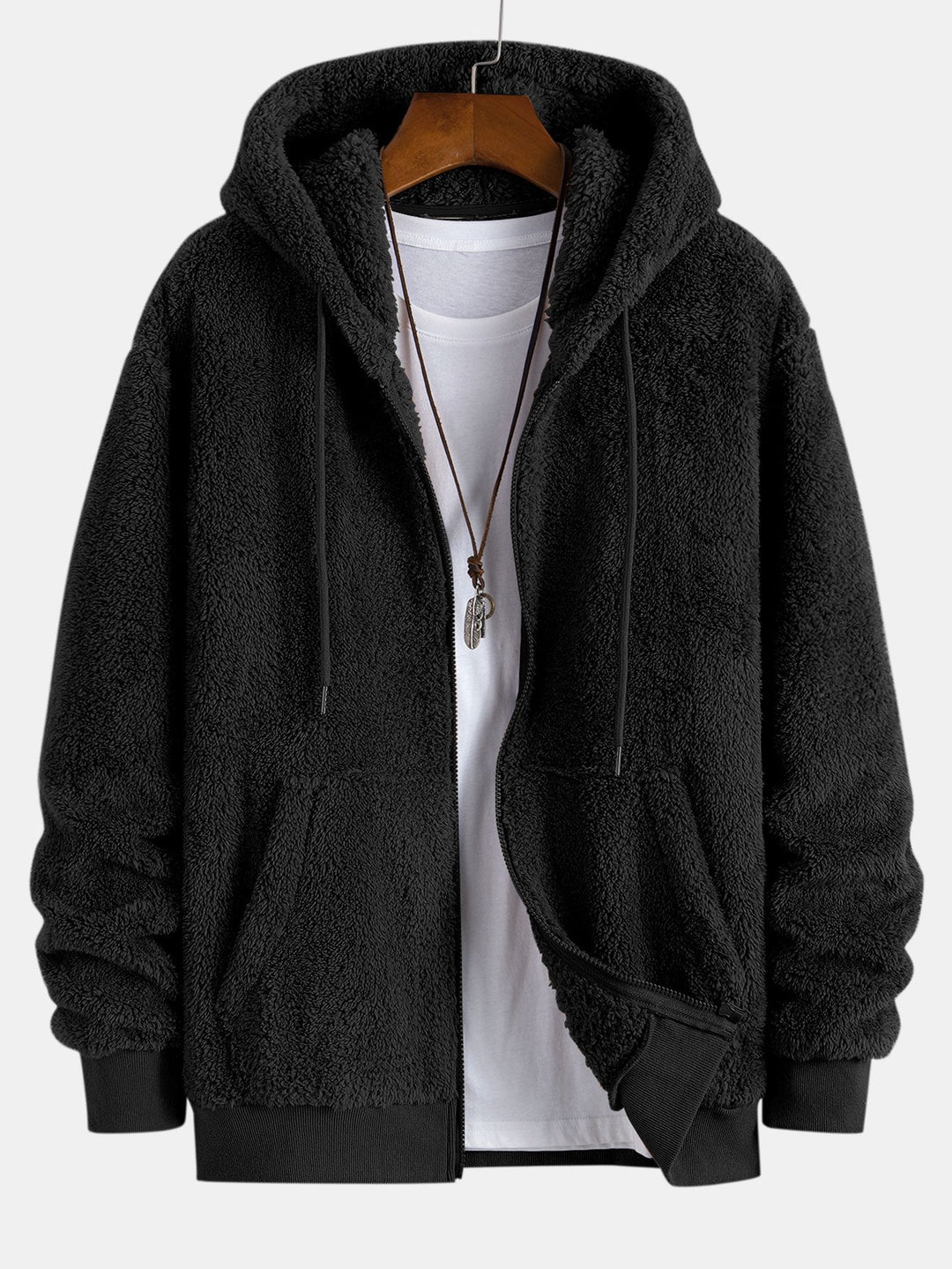 Basic Teddy Zip Up Hoodie