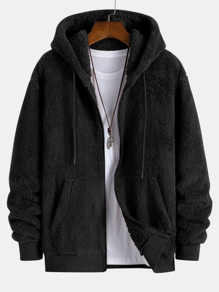 Basic Teddy Zip Up Hoodie