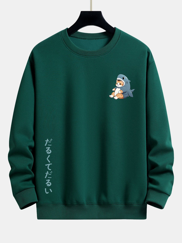 Kat In Haai Kostuum Print Relax Fit Sweatshirt