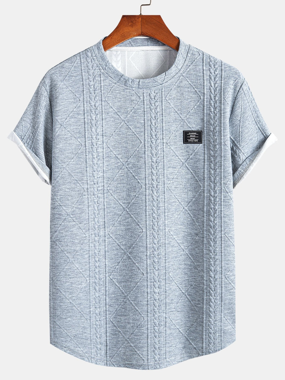 Korte Mouw Geometrisch Jacquard Boog Hem T-Shirt & Shorts