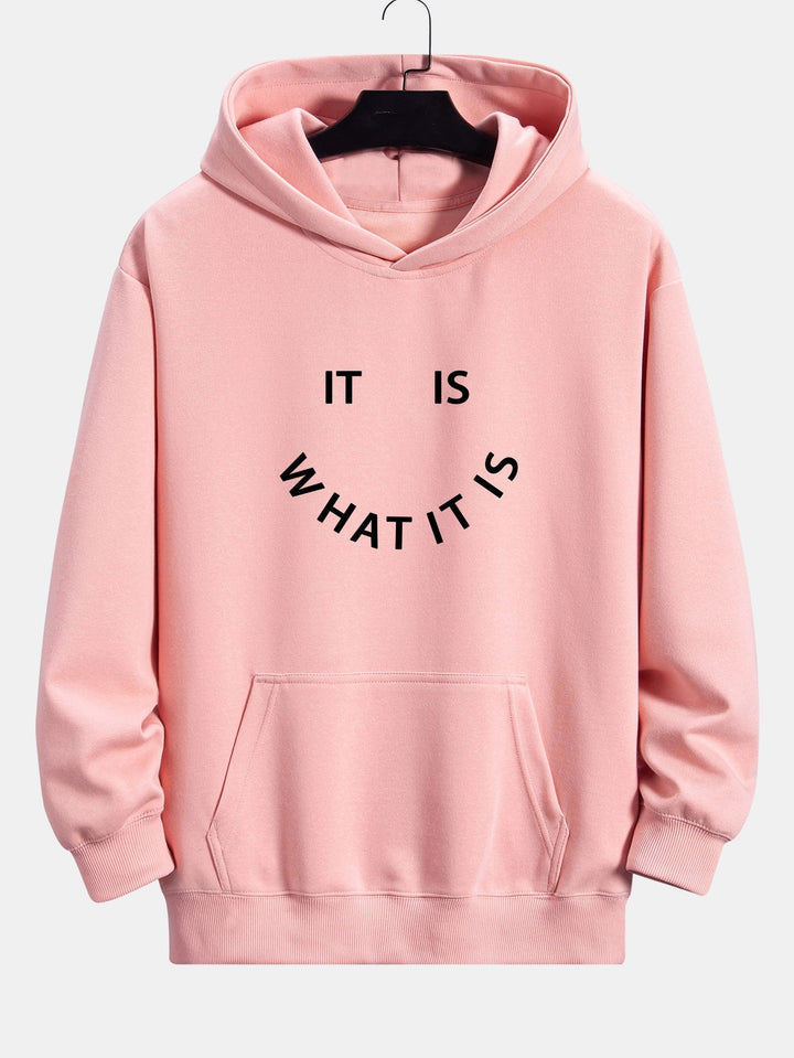 Het Is Wat Het Is Print Relax Fit Hoodie