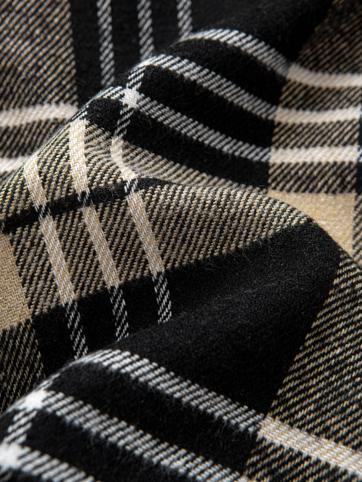 Teddy Gevoerde Flanellen Geruite Hoodie Shirt