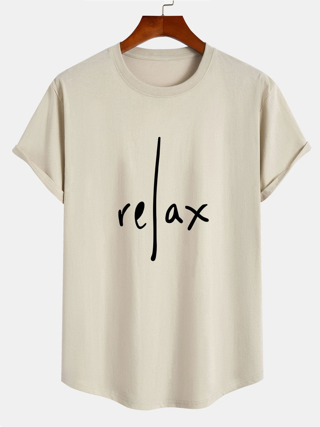 Relax Print Katoen Boog Hem T-Shirt