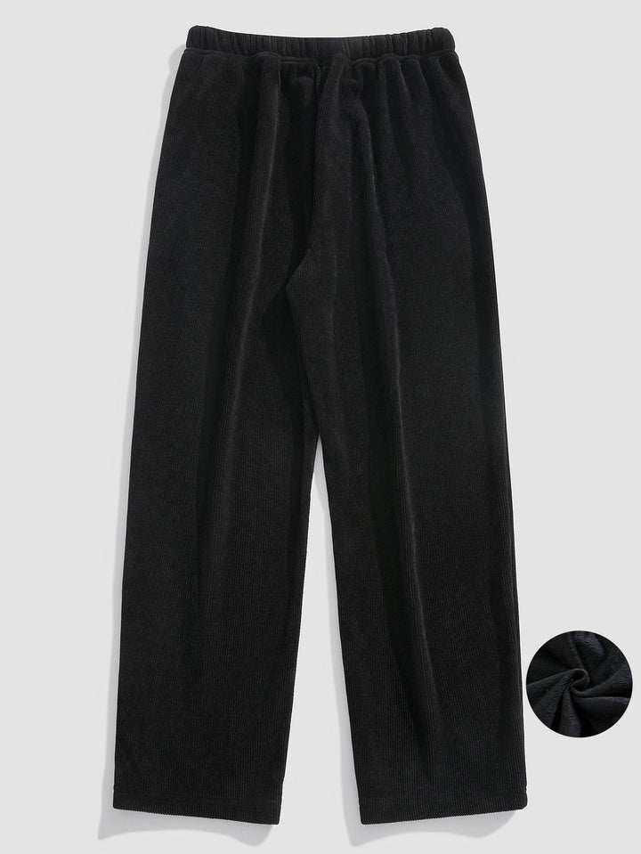 Polar Fleece Lined Straight Corduroy Pants