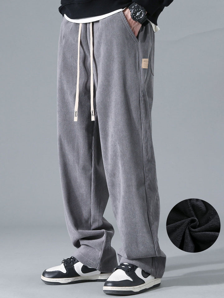 Polar Fleece Lined Straight Corduroy Pants