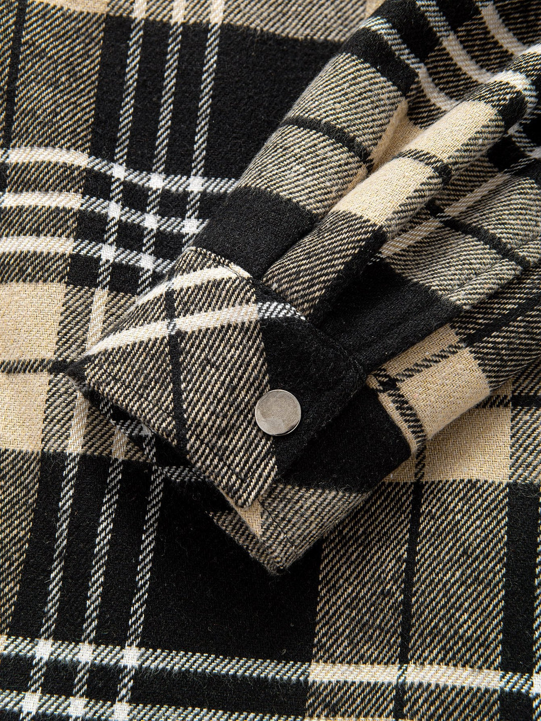 Teddy Gevoerde Flanellen Geruite Hoodie Shirt