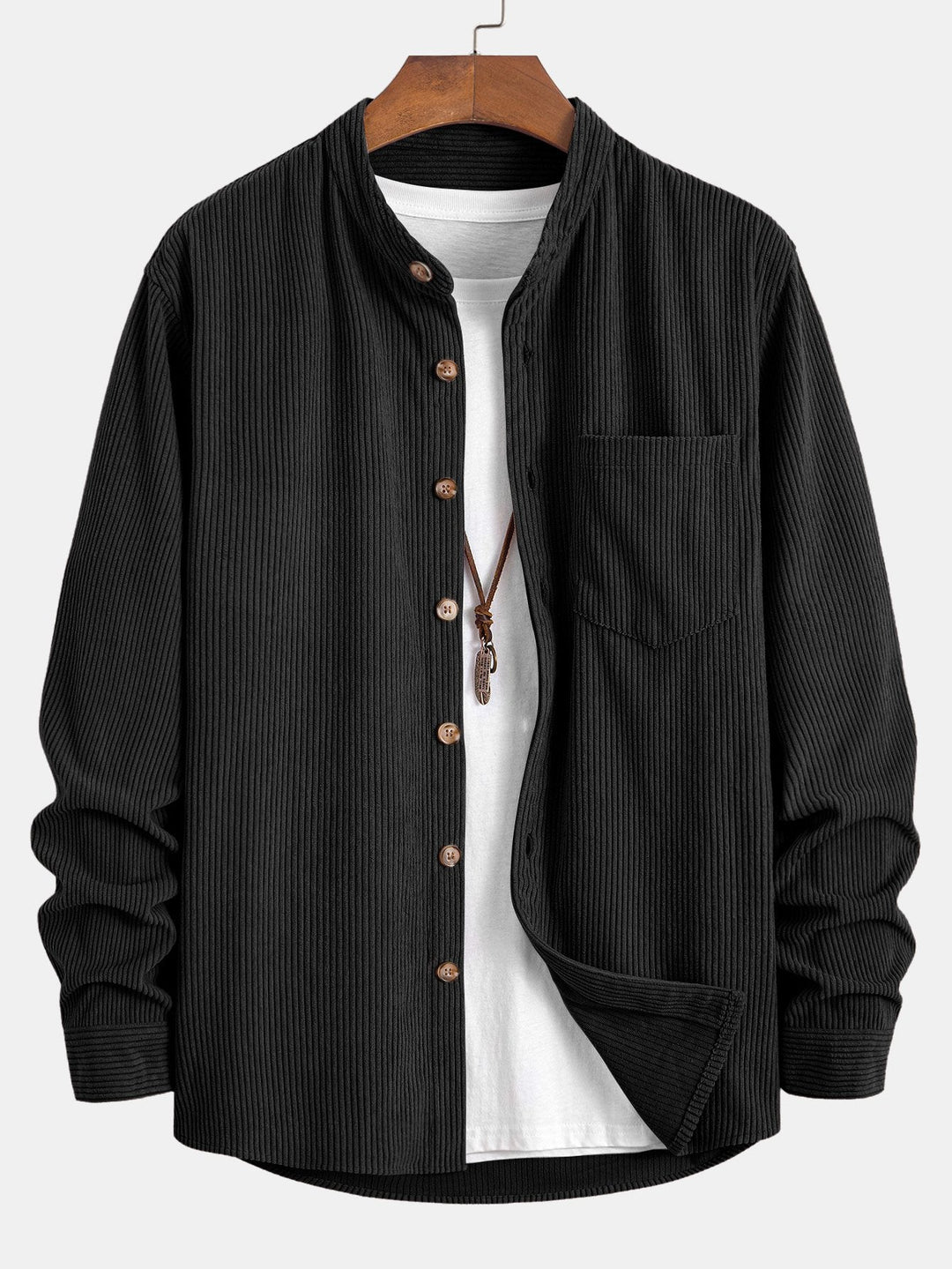 Corduroy Staande Kraag Shirt