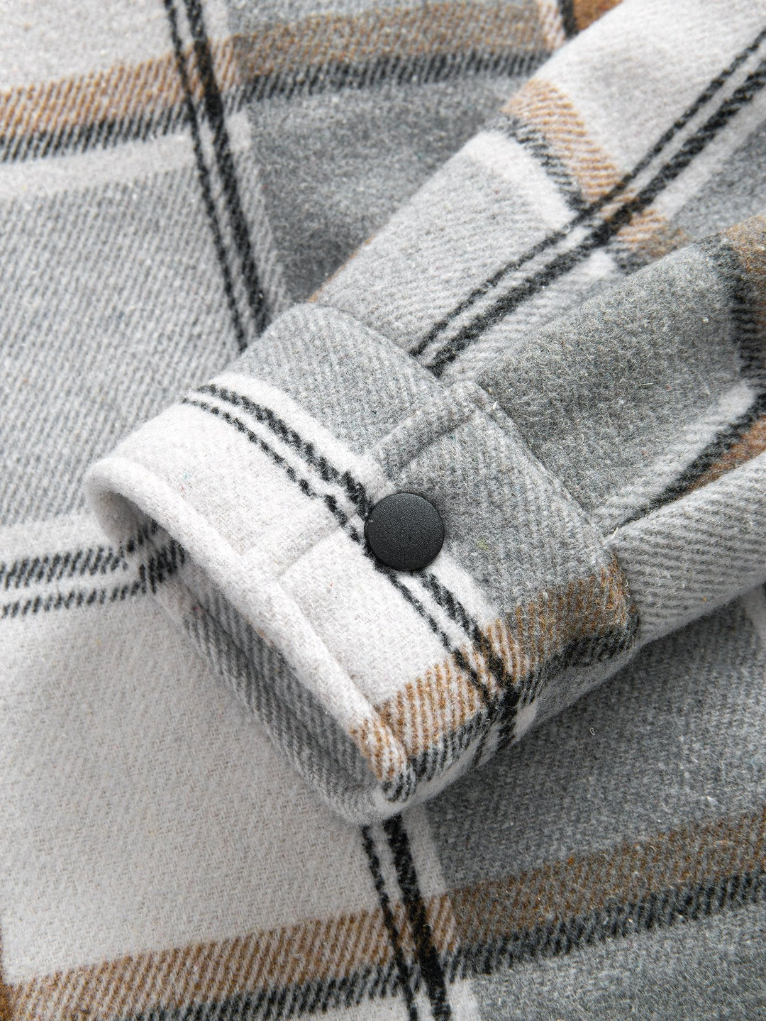 Fleece-Lined Plaid Hoodie Overshirt