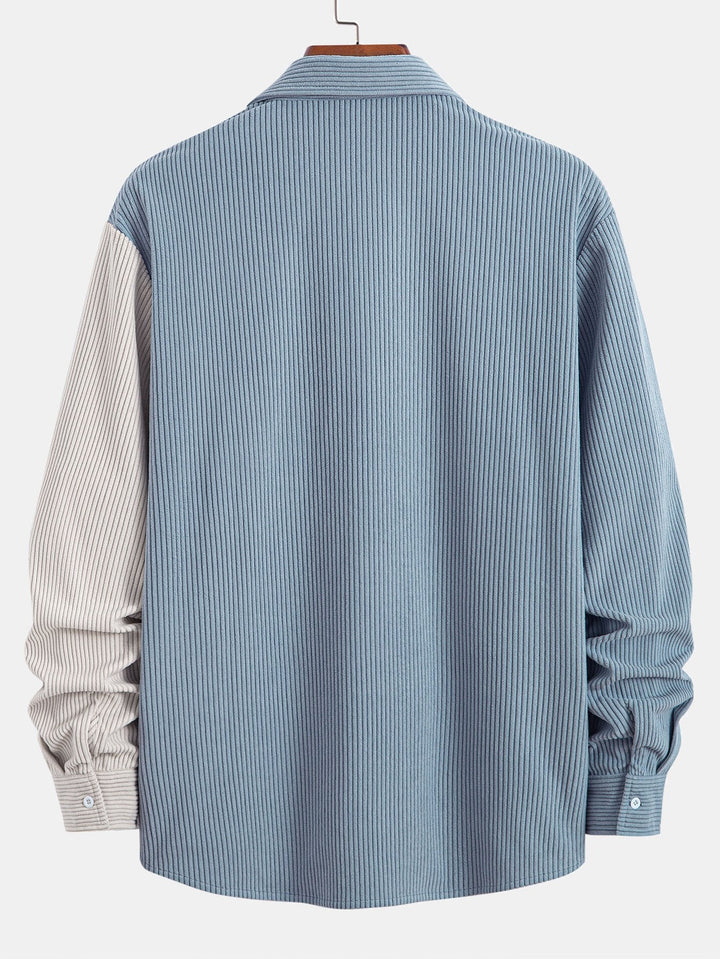 Twee Kleurige Corduroy Overhemd met Knopen