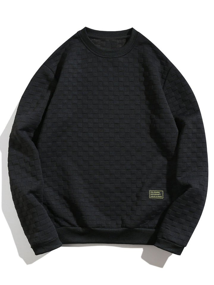 Damast Sweatshirt met Schaakbordpatroon