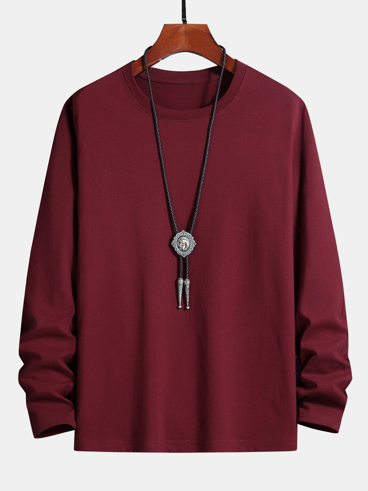 Basis Lange Mouwen Katoenen T-Shirt