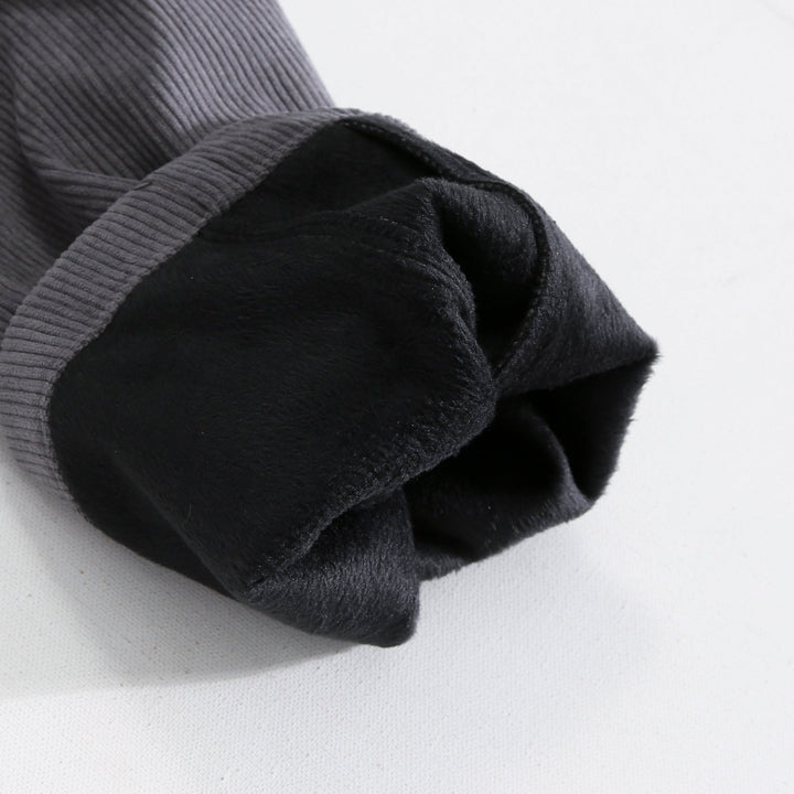 Polar Fleece Lined Straight Corduroy Pants