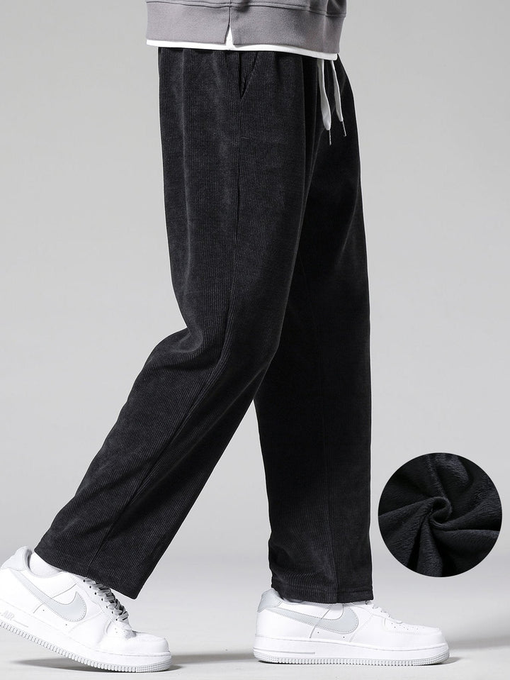 Polar Fleece Lined Straight Corduroy Pants