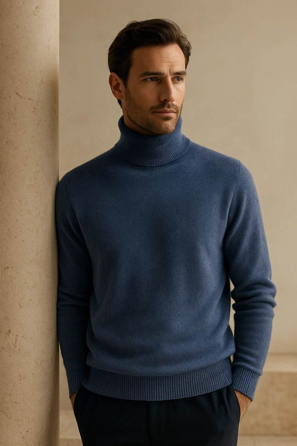 Avenzo Cashmere Turtleneck Blue