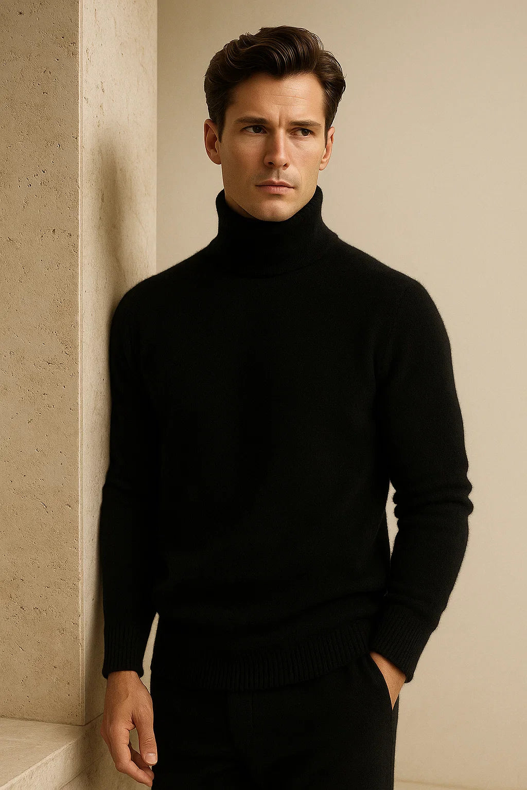 Avenzo Cashmere Turtleneck Black