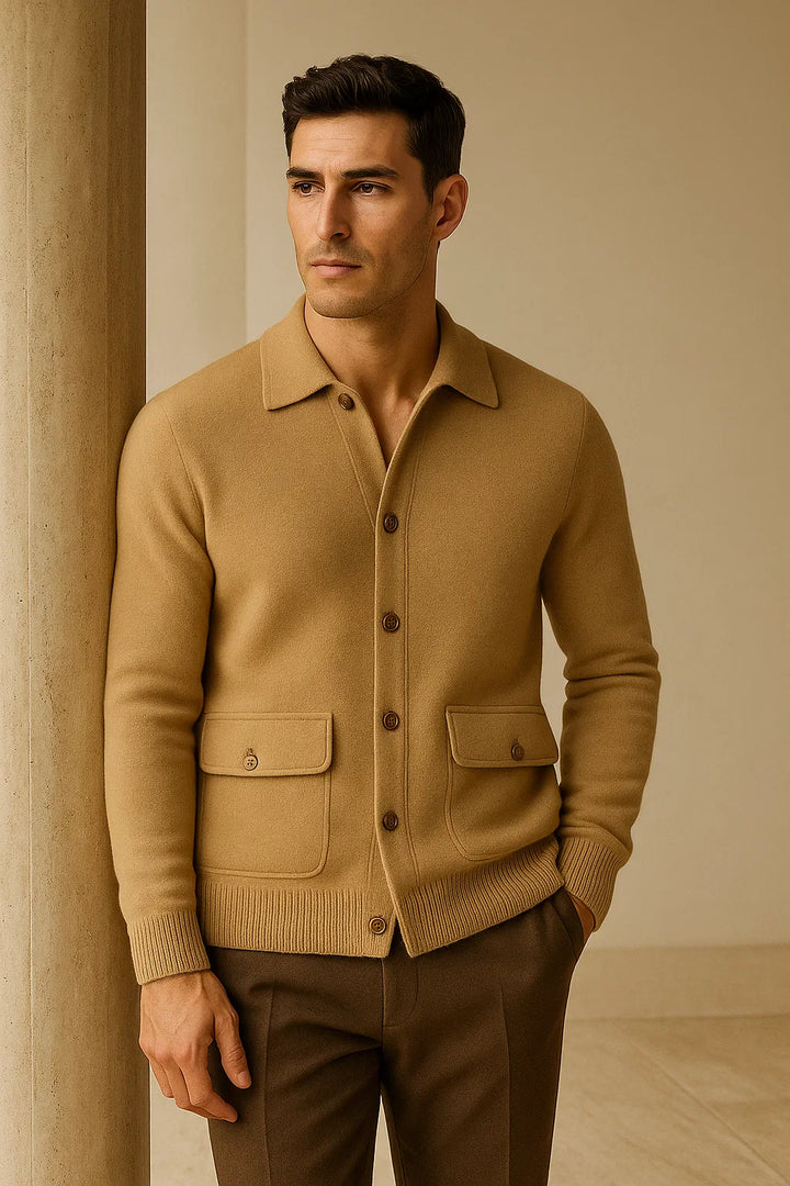 Lorenzo Cashmere Cardigan Camel